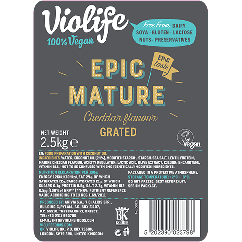 Dairy free grated cheese for restaurants