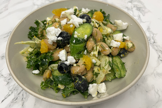 recipe image Orange Butter bean Greek White salad