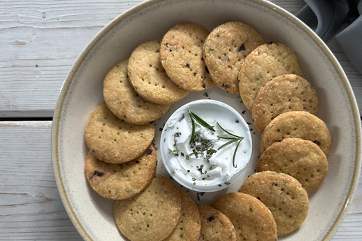 recipe image Cheese, Rosemary & Black Olive biscuits