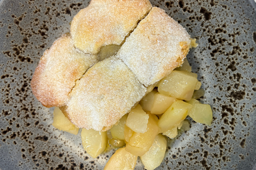 recipe image Pear & Ginger Cobbler
