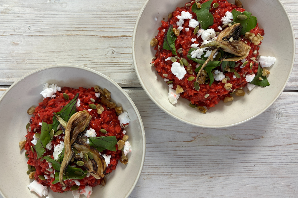 recipe image Beetroot Risotto with Violife Greek White