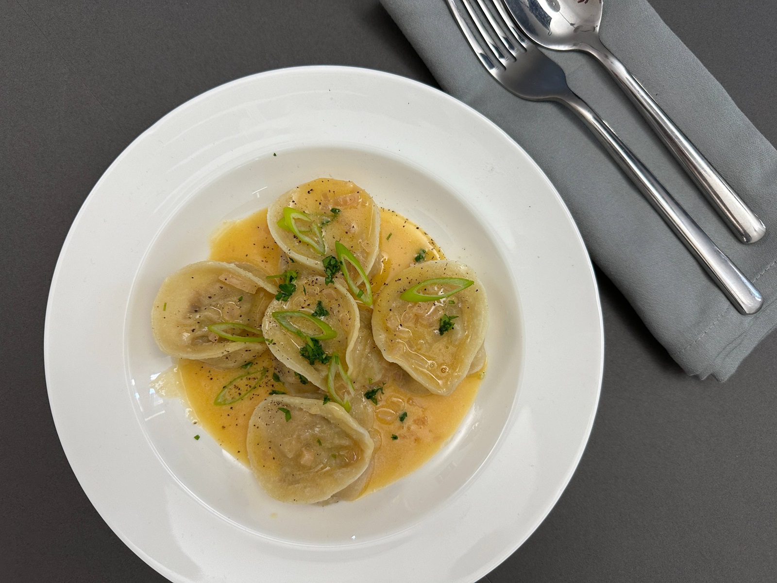 recipe image Pea, Mint, and Greek White Ravioli