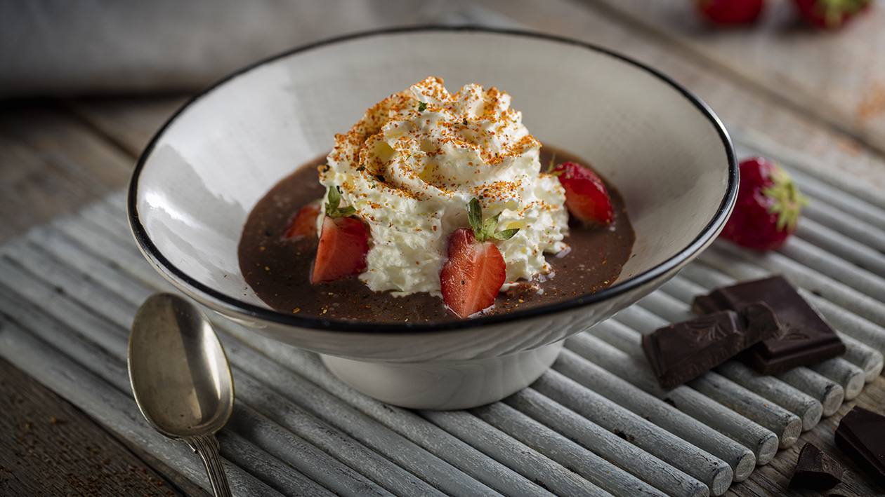 recipe image Fresas picantes con Krona y chocolate