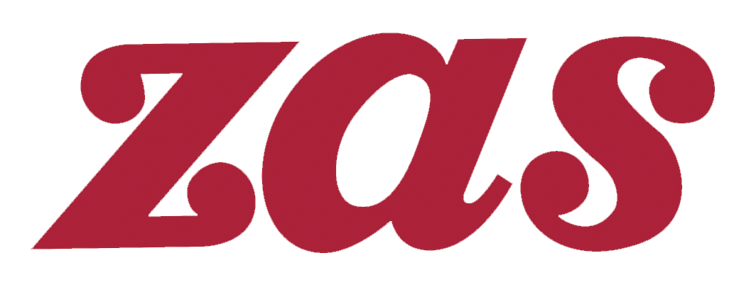 Logo de Zas. Margarina deliciosa y fácil de untar. Sin lactosa, sin gluten y sin aceite de palma.