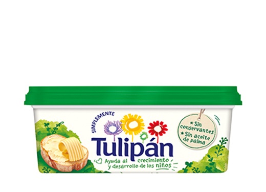 Margarina Tulipán Simplemente Sin aceite de palma tarrina 225 GR