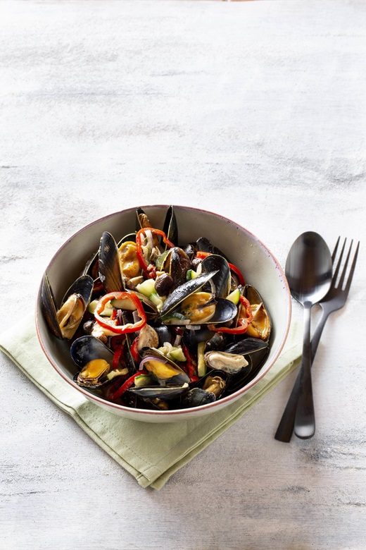 recipe image Moules aux épices et à la crème