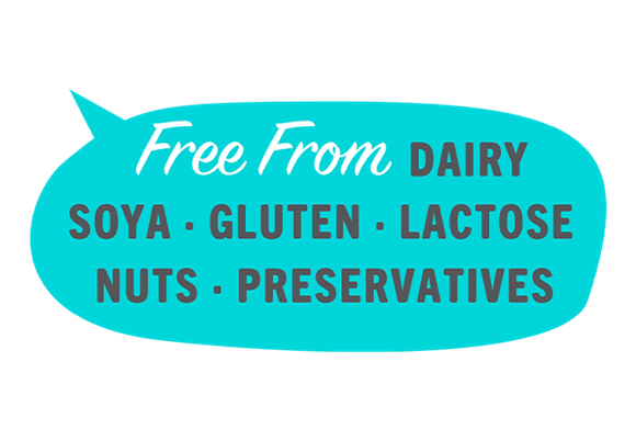 Free From dairy, soya, gluten, lactose, nuts, preservatives
