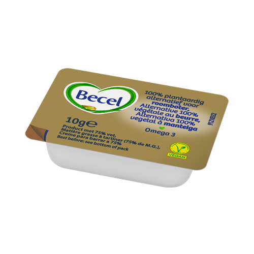 Becel 100% plantaardig alternatief voor roomboter, 75% vet portieverpakkingen 100x10g